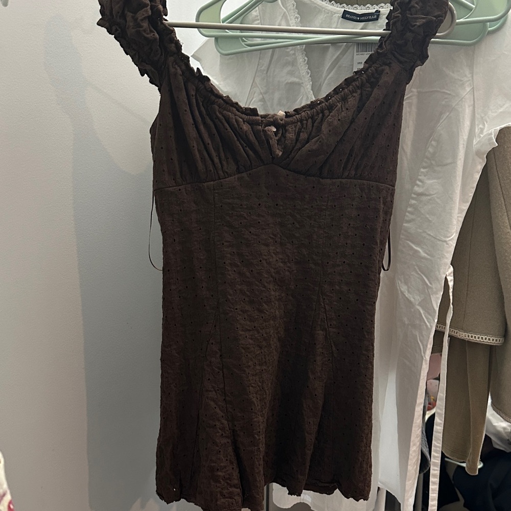[Urban outfitters/ Kimchi Blue] Dark Brown Blouse